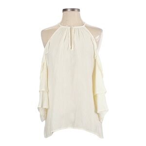 🌺 Dance & Marvel Ivory Cold Shoulder Ruffled Tier Sleeve Blouse Size S